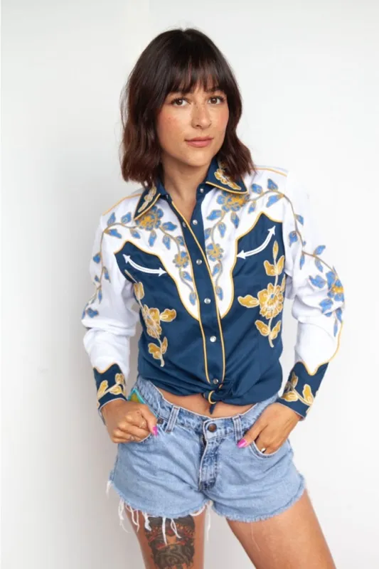 Charleston Women's Shirt Blue made by H Bar C