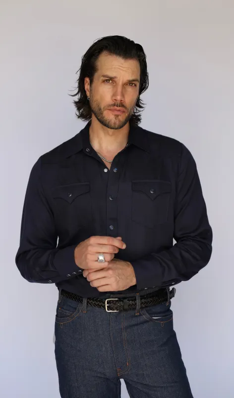 Denver Men's Shirt Navy made by H Bar C