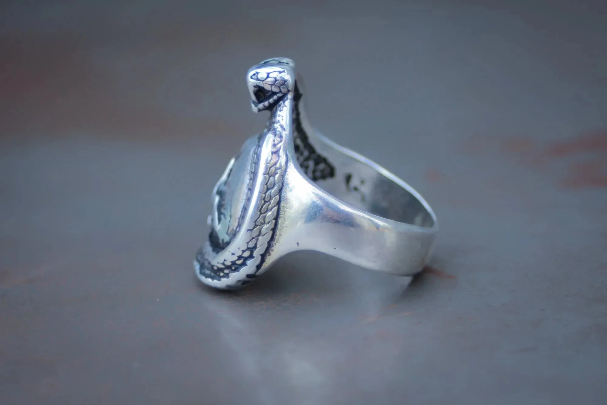 Cobra & Skull 1990s Biker Ring Size- 6, 7, 9, 10, 12, & 13 sold by Kilroy-VTG product image thumbnail 5