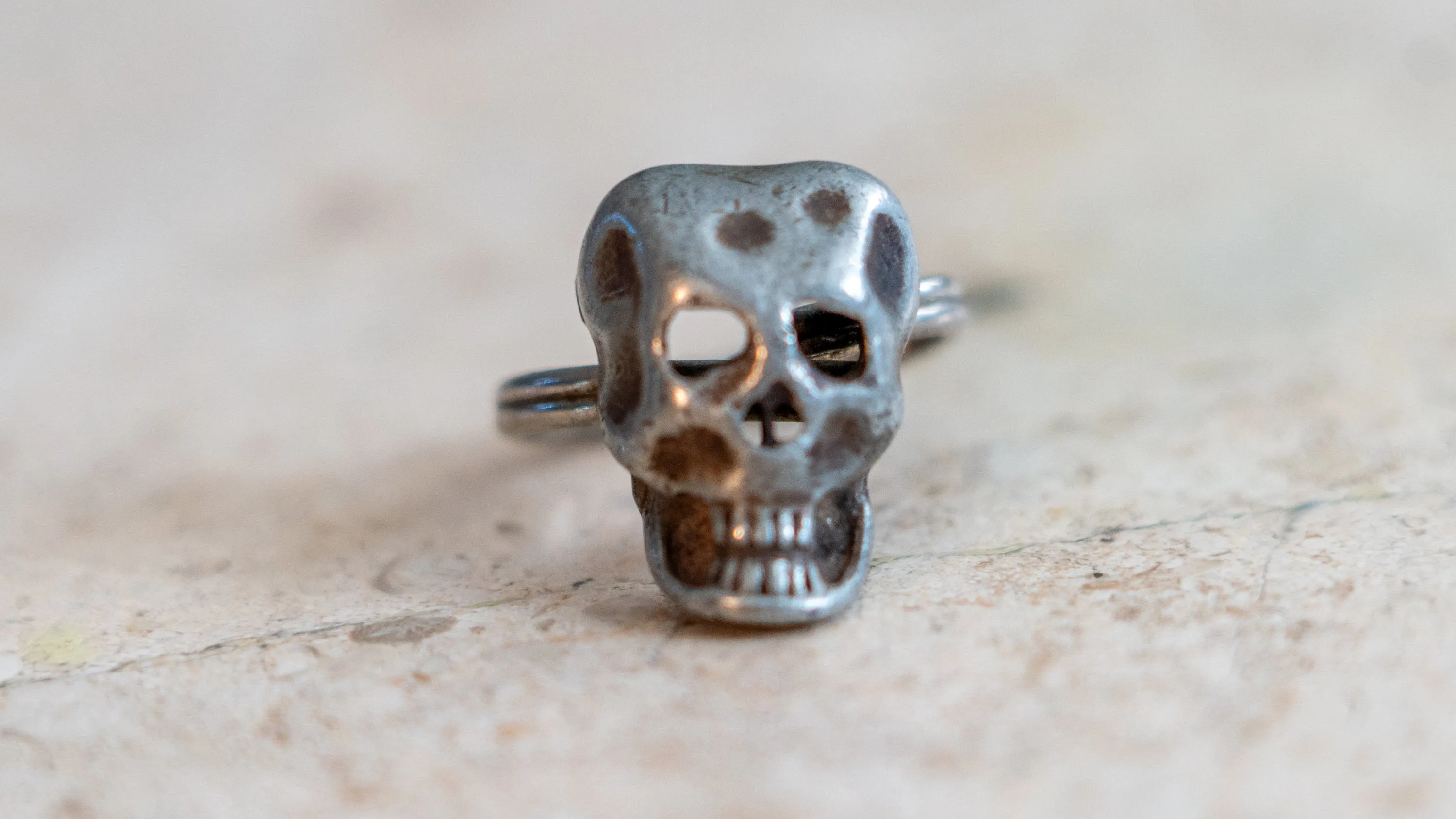 Crude Skull Mid Century Adjuatable Ring sold by Kilroy-VTG