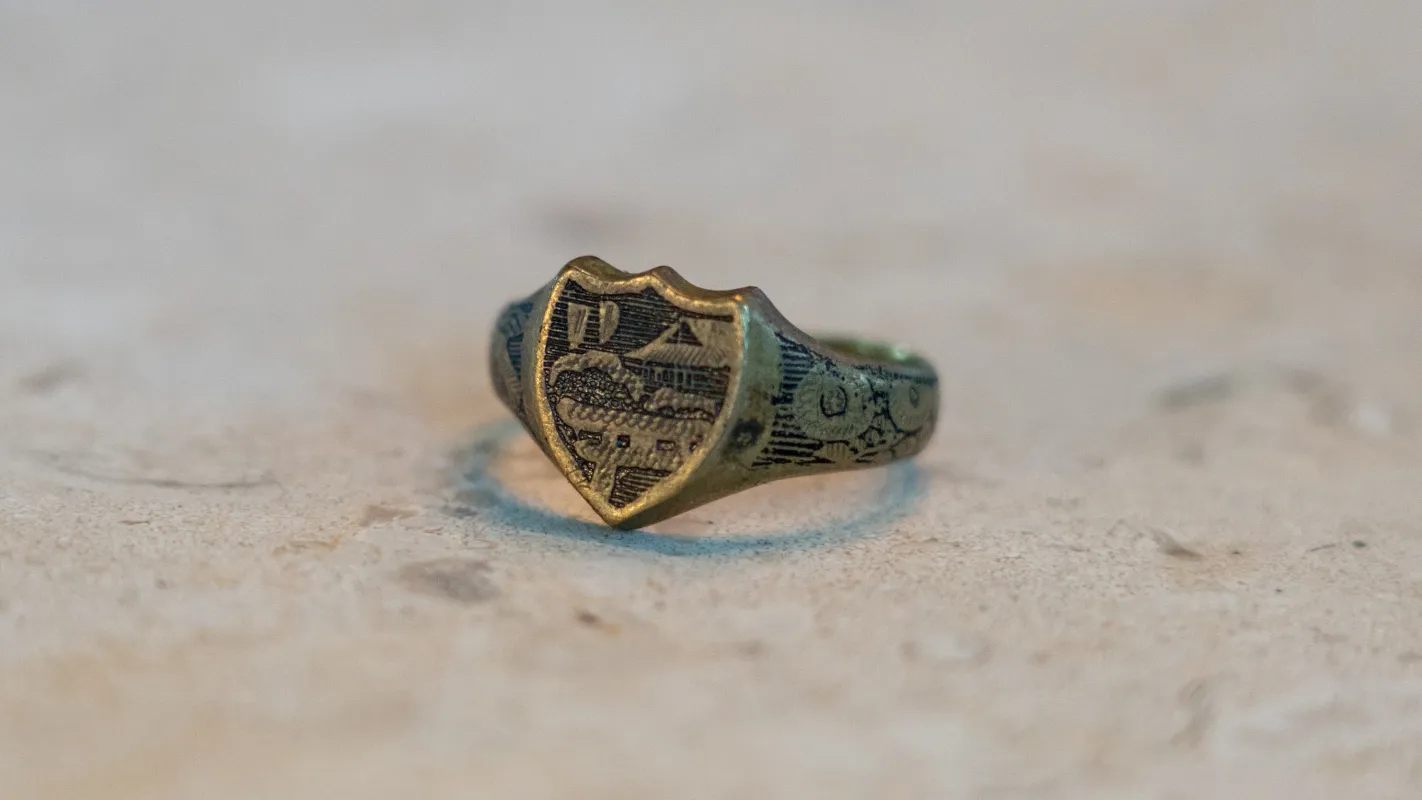 1920s Hand Engraved Japan Souvenir Ring Size-10.5 made by Kilroy-VTG