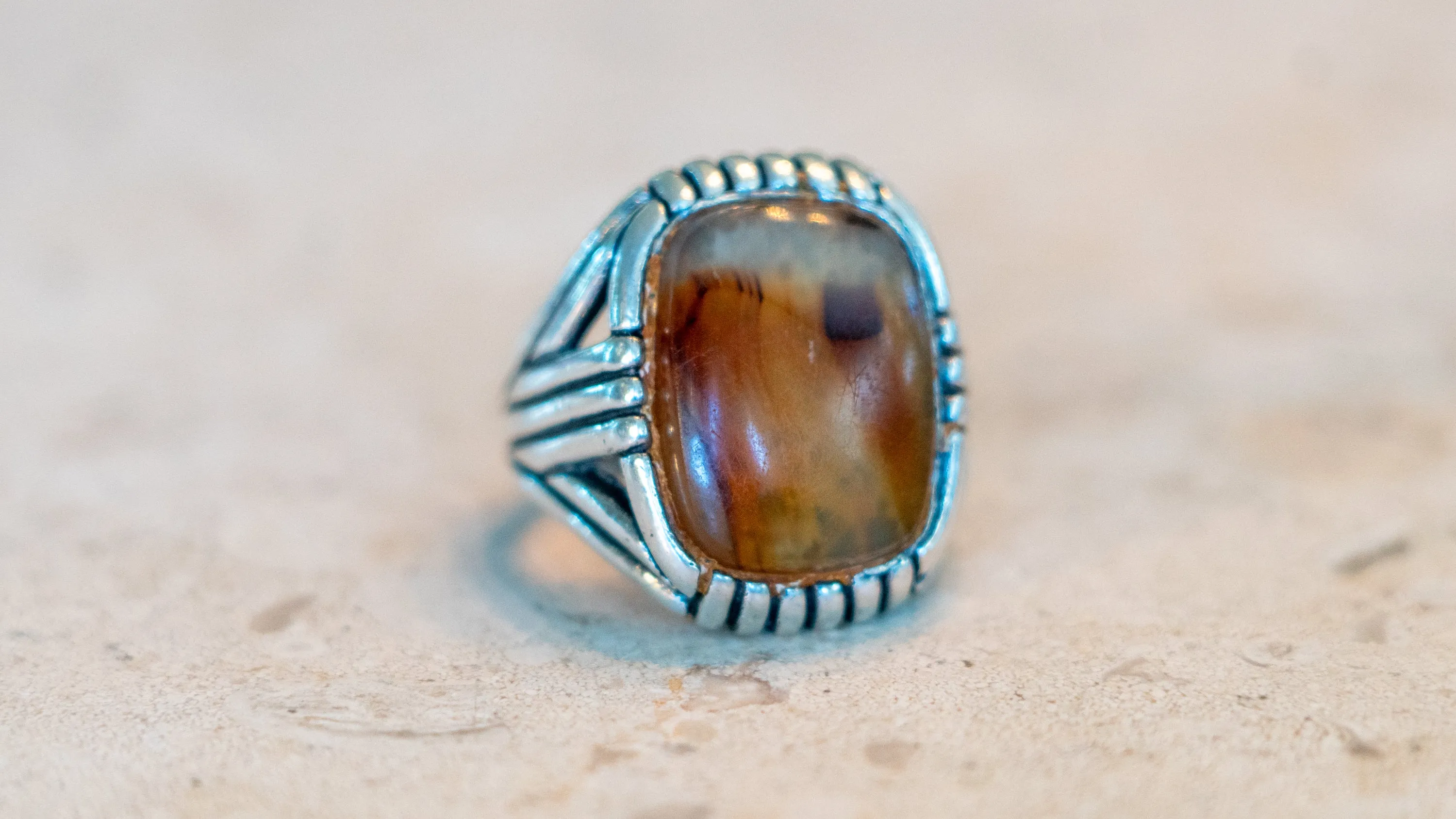 Chunky Mid Century Art Deco Men's Ring Size-12 sold by Kilroy-VTG product image thumbnail 2