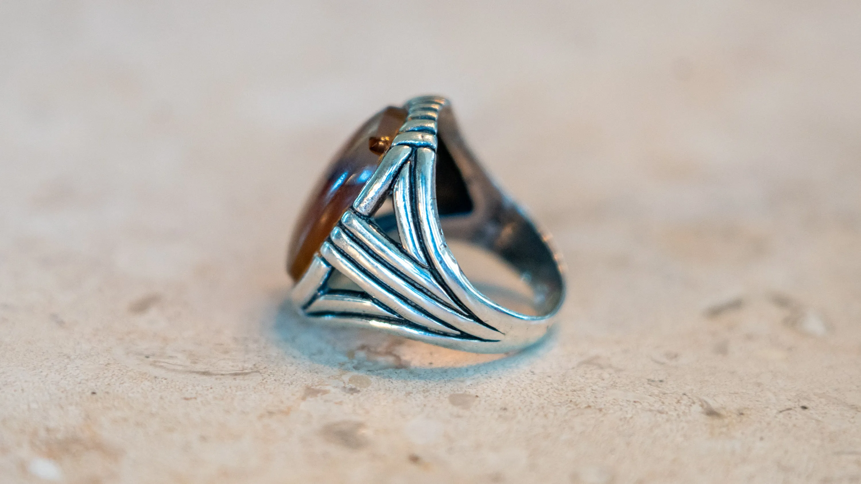 Chunky Mid Century Art Deco Men's Ring Size-12 sold by Kilroy-VTG product image thumbnail 5