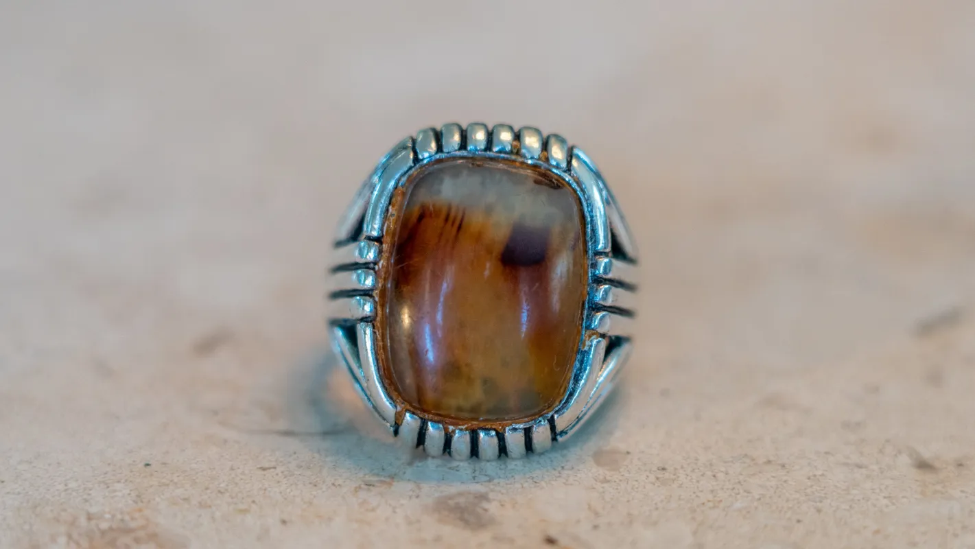 Chunky Mid Century Art Deco Men's Ring Size-12 made by Kilroy-VTG