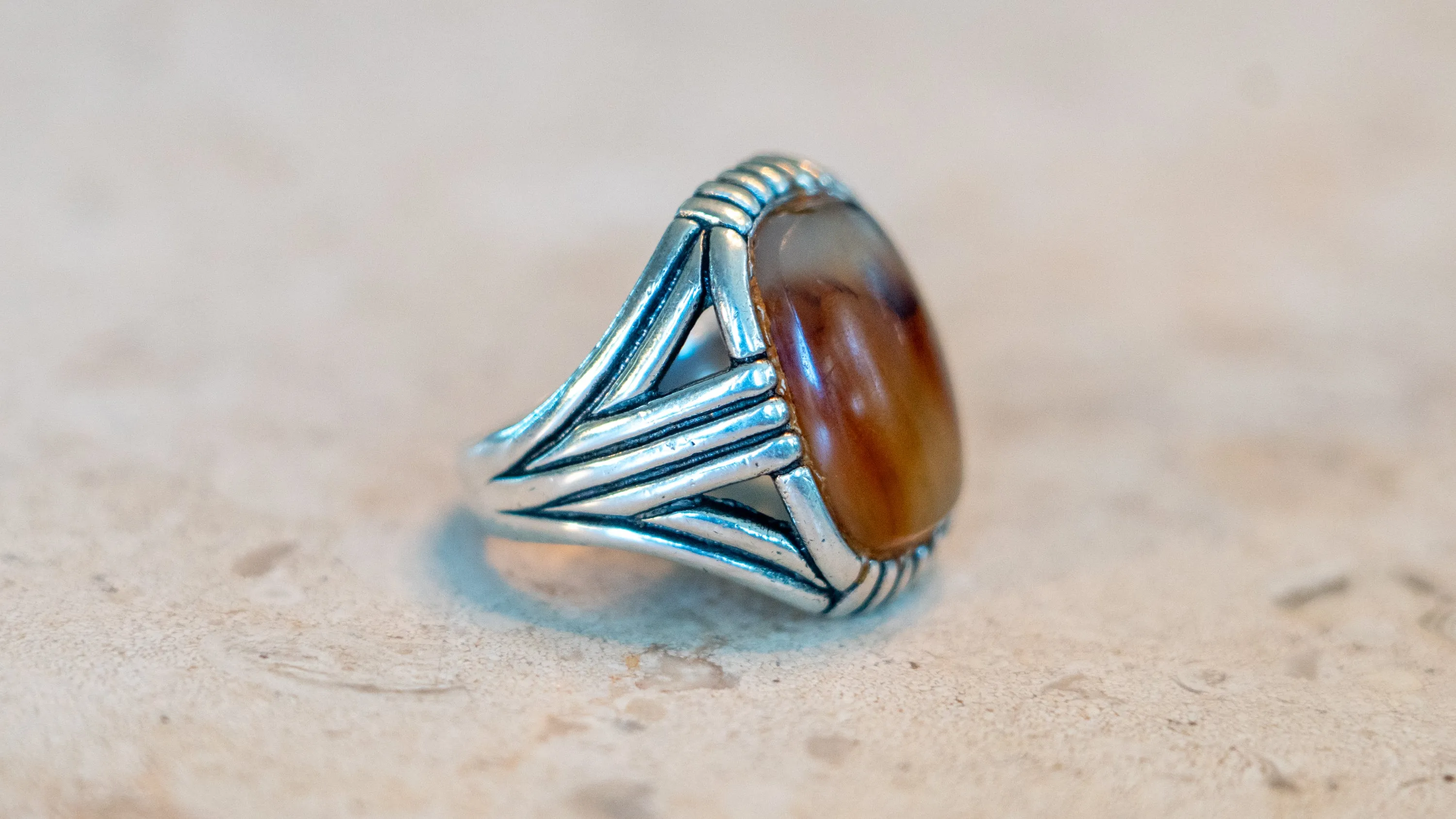 Chunky Mid Century Art Deco Men's Ring Size-12 sold by Kilroy-VTG product image thumbnail 3