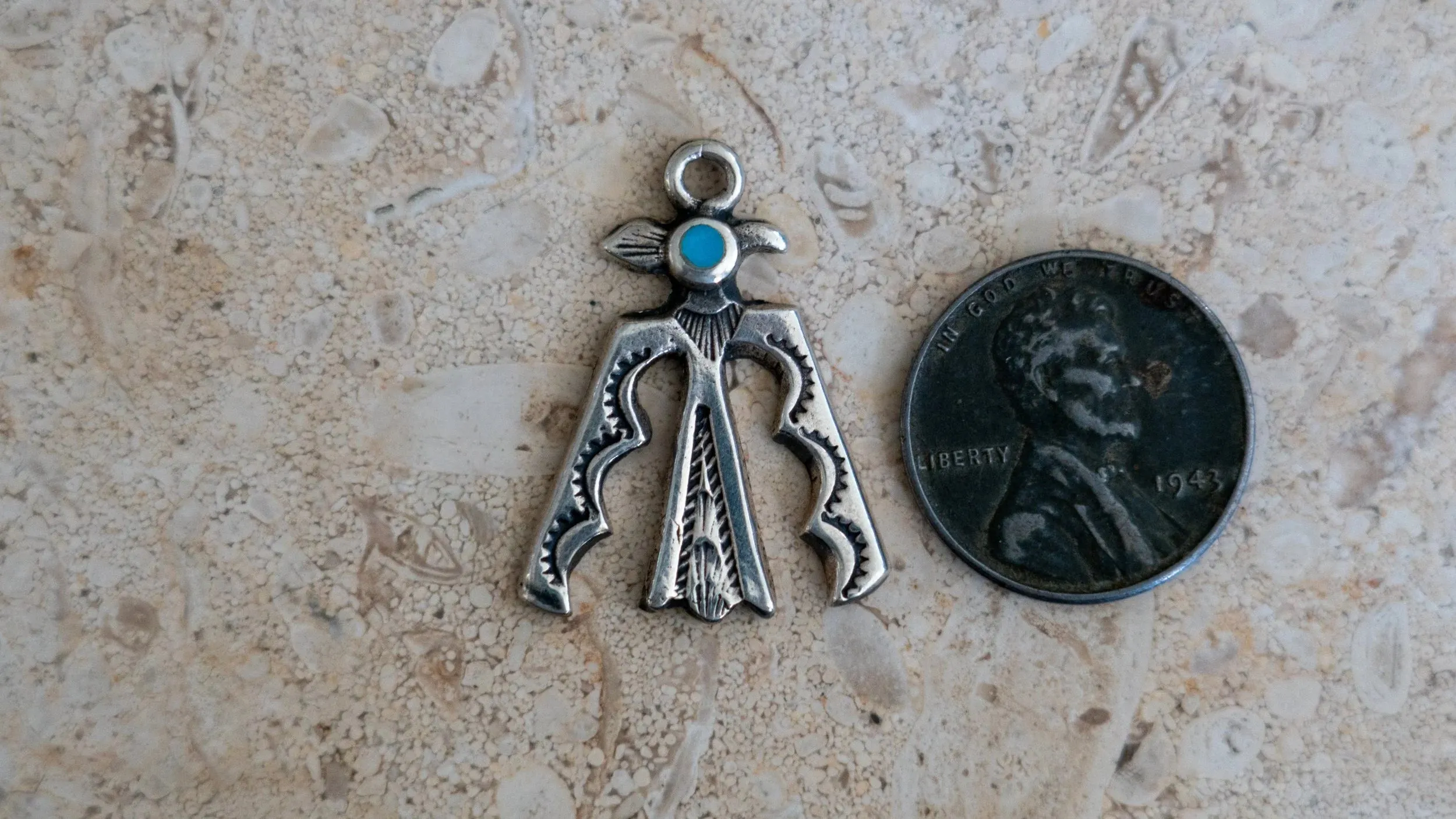 Unique Early Trading Post Thunderbird Pendant sold by Kilroy-VTG product image thumbnail 3