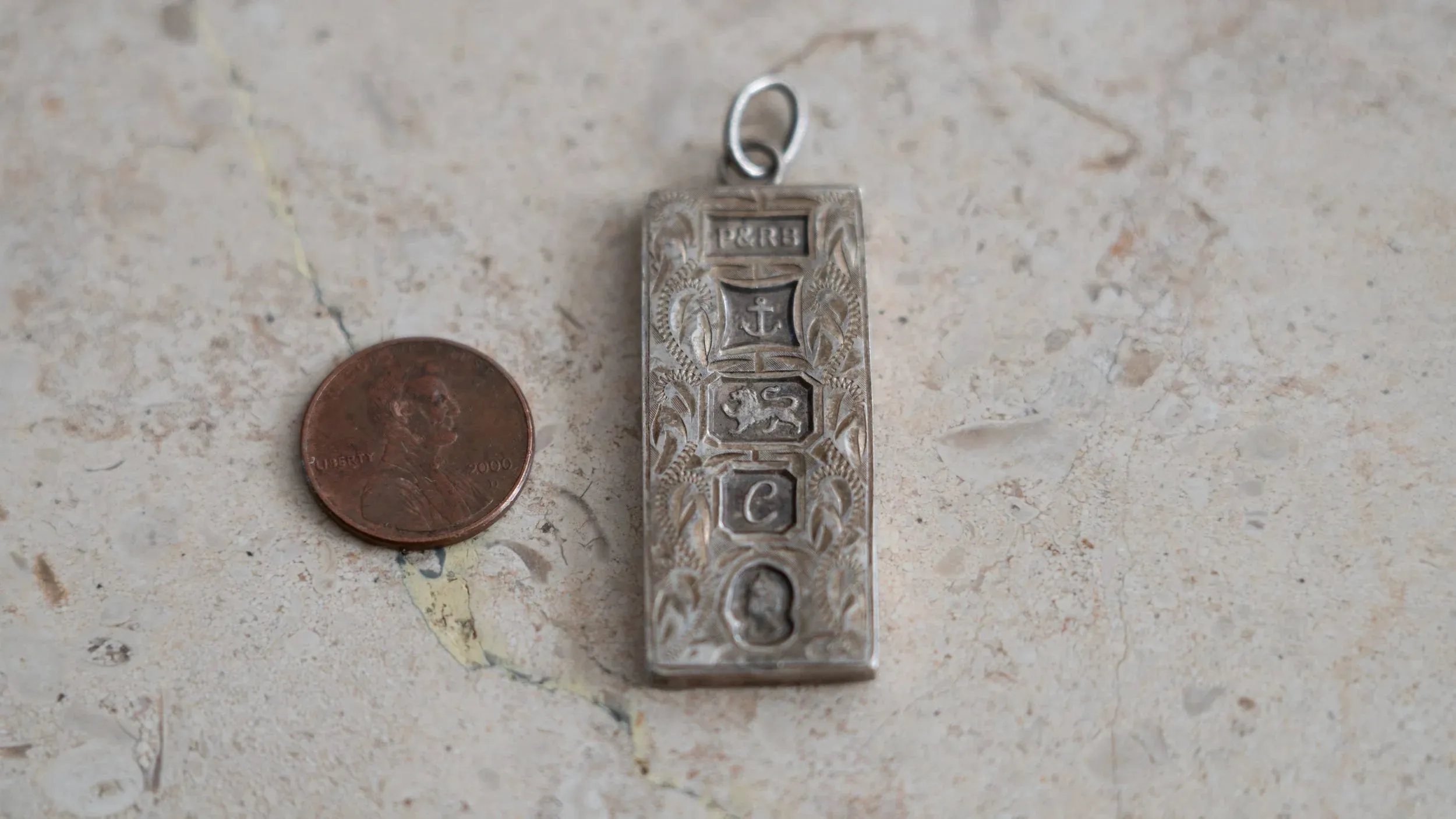 Heavy Payton & Radford, Birmingham Ingot Sterling Bar Pendant sold by Kilroy-VTG product image thumbnail 3