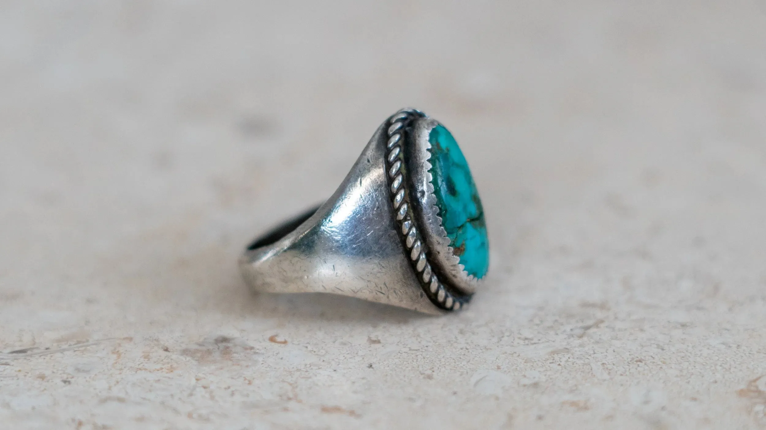 Old Pawn Dark Turquoise Soutwest Men's Ring Size-10 sold by Kilroy-VTG product image thumbnail 3