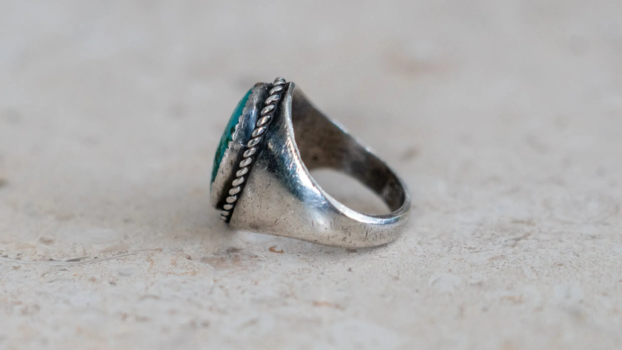 Old Pawn Dark Turquoise Soutwest Men's Ring Size-10 sold by Kilroy-VTG product image thumbnail 5