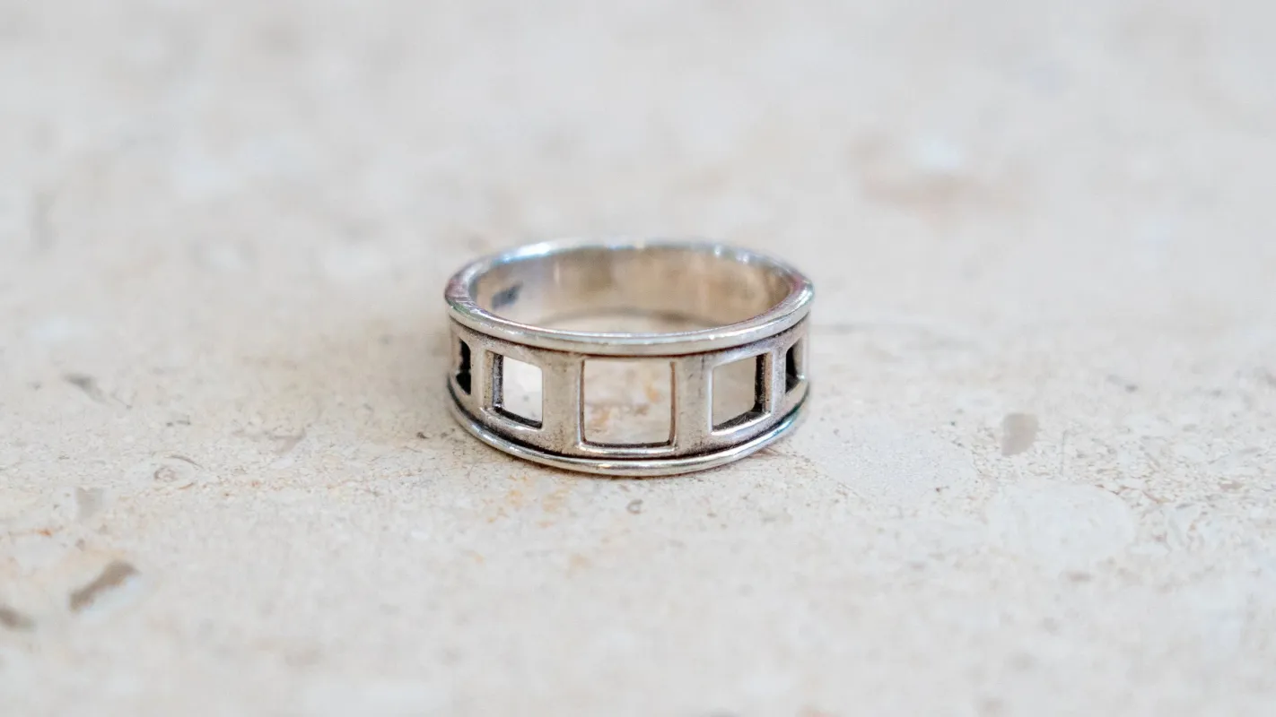 Solid Sterling Negative Space Band Size-10.5 made by Kilroy-VTG