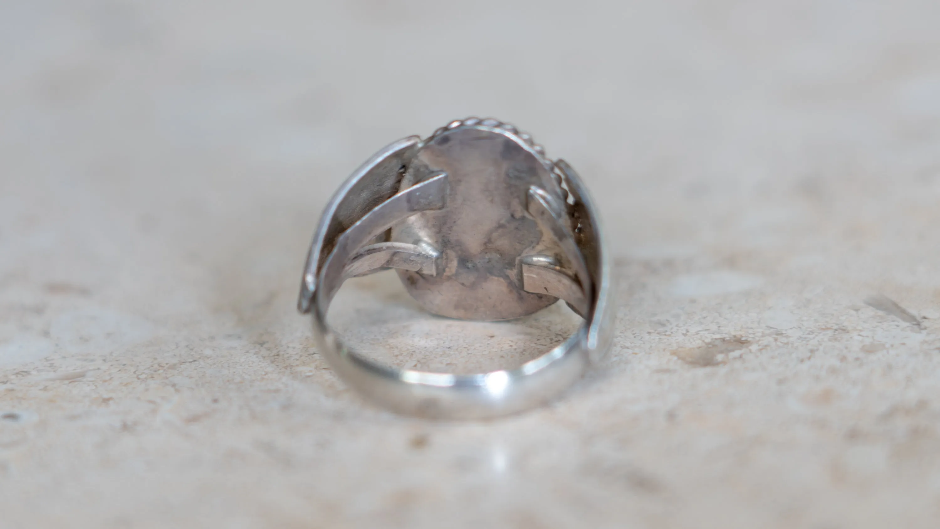 Southwestern Silver-smited Turquoise Southwest Ring Size-11 sold by Kilroy-VTG product image thumbnail 3