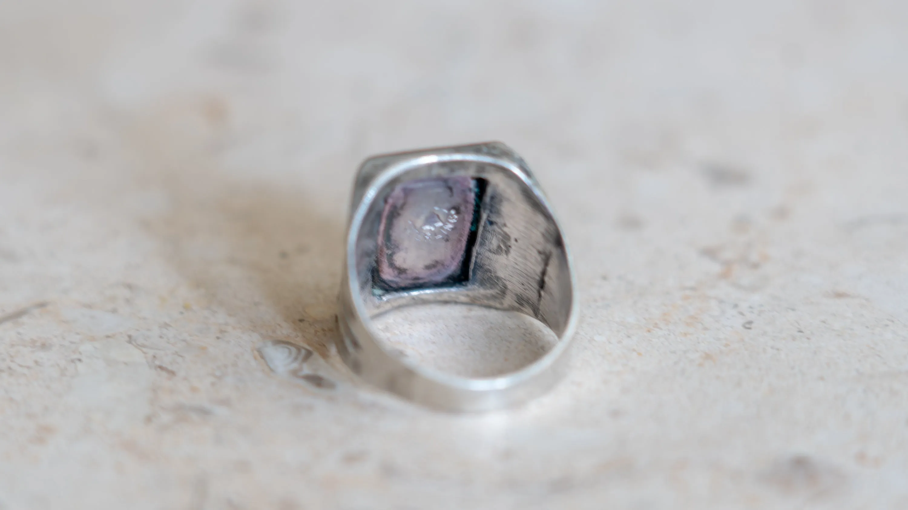 Mid Century Turquoise Bell Trading Post Ring Size-10 sold by Kilroy-VTG product image thumbnail 3
