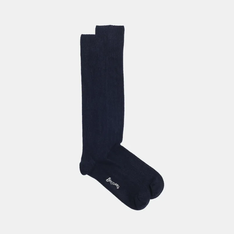 Wide-Rib Cashmere-blend Socks Navy sold by Bryceland's