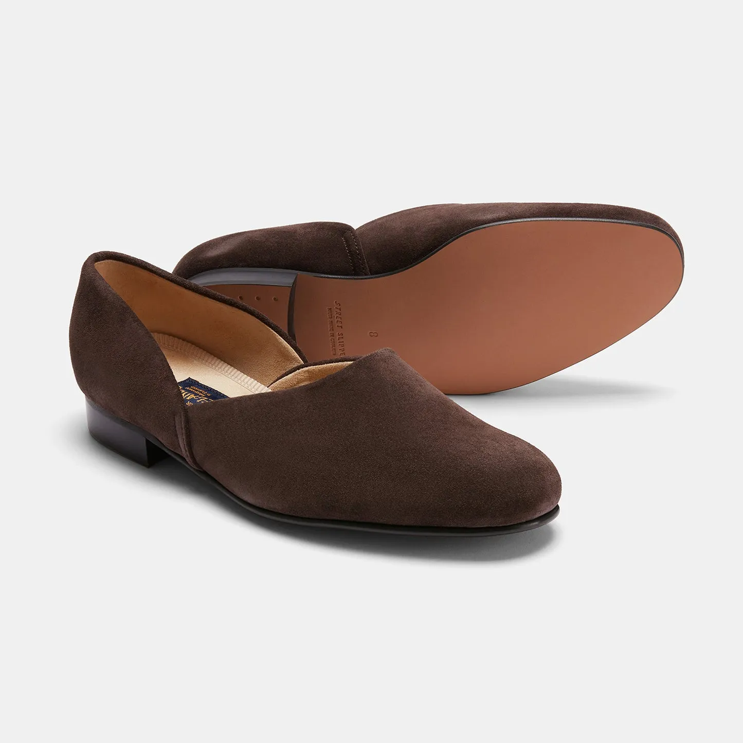 Bryceland's x Bowhill & Elliott Grecian Slippers Chocolate Suede sold by Bryceland's product image thumbnail 2