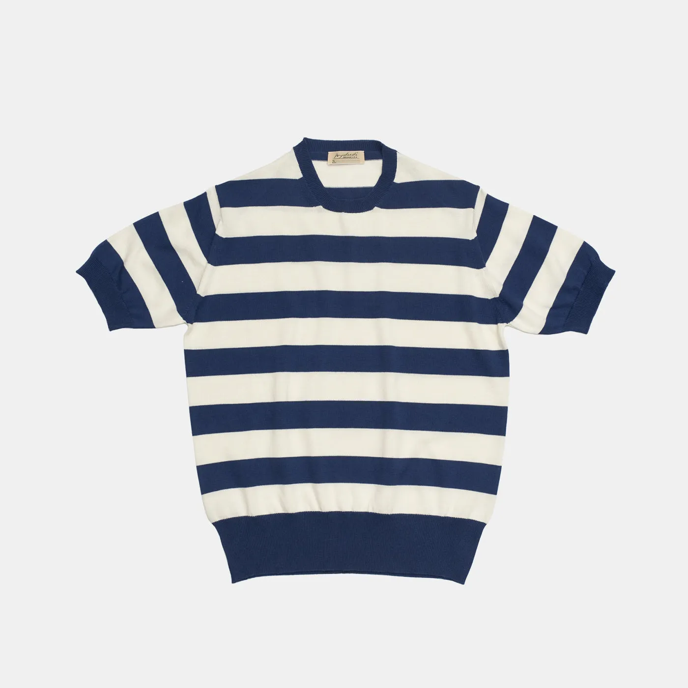 ‘Skipper’ Striped Tee Blue/Cream sold by Bryceland's