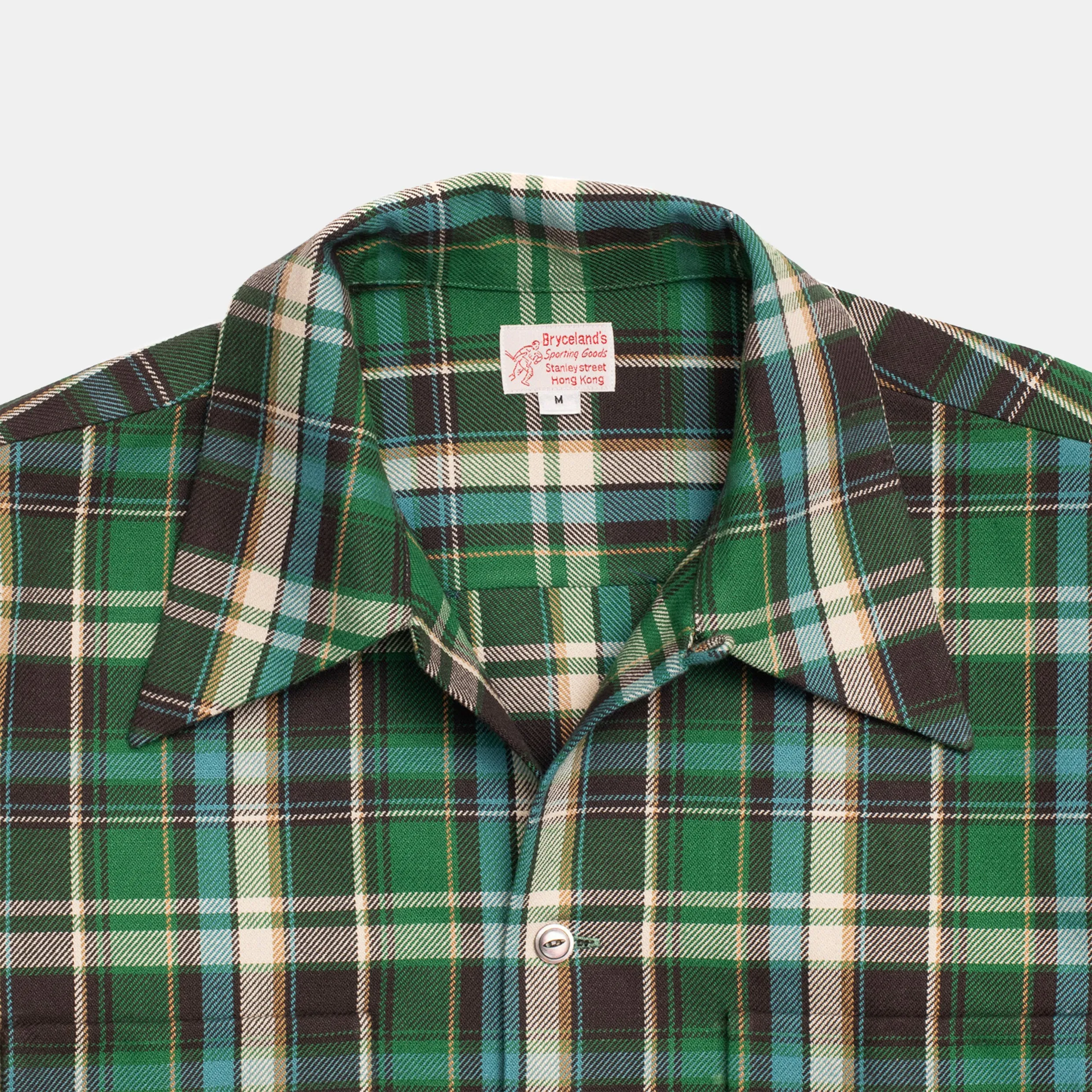 Cotton Sports Shirt Green/Blue Check sold by Bryceland's product image thumbnail 2