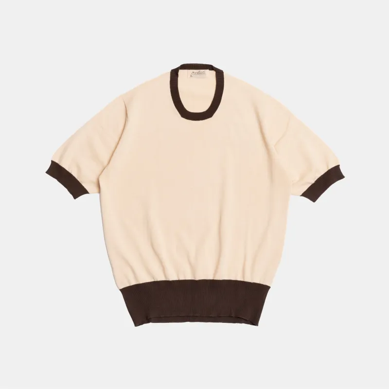 ‘Skipper’ Tee Cream/Brown sold by Bryceland's
