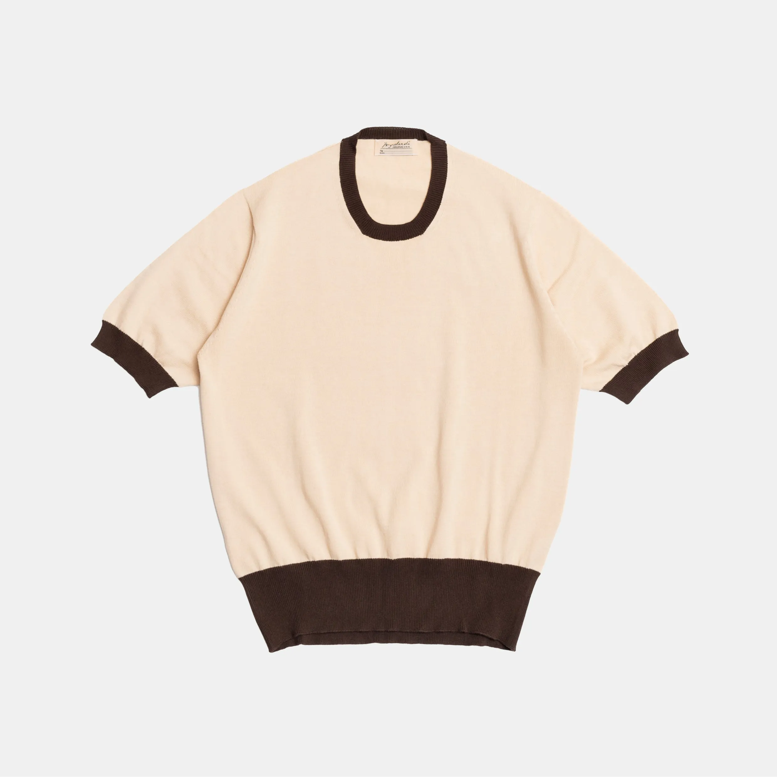 ‘Skipper’ Tee Cream/Brown sold by Bryceland's
