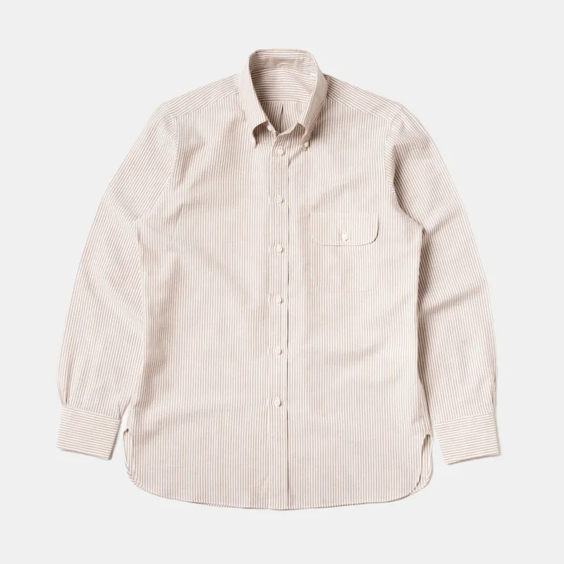 Made-to-Order Perfect OCBD Striped Shirt Brown sold by Bryceland's
