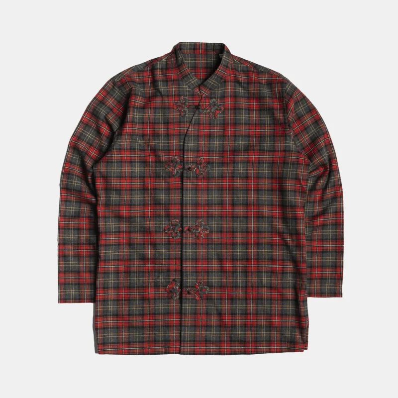 Frogged Button Shirt Plaid Red/Grey sold by Bryceland's
