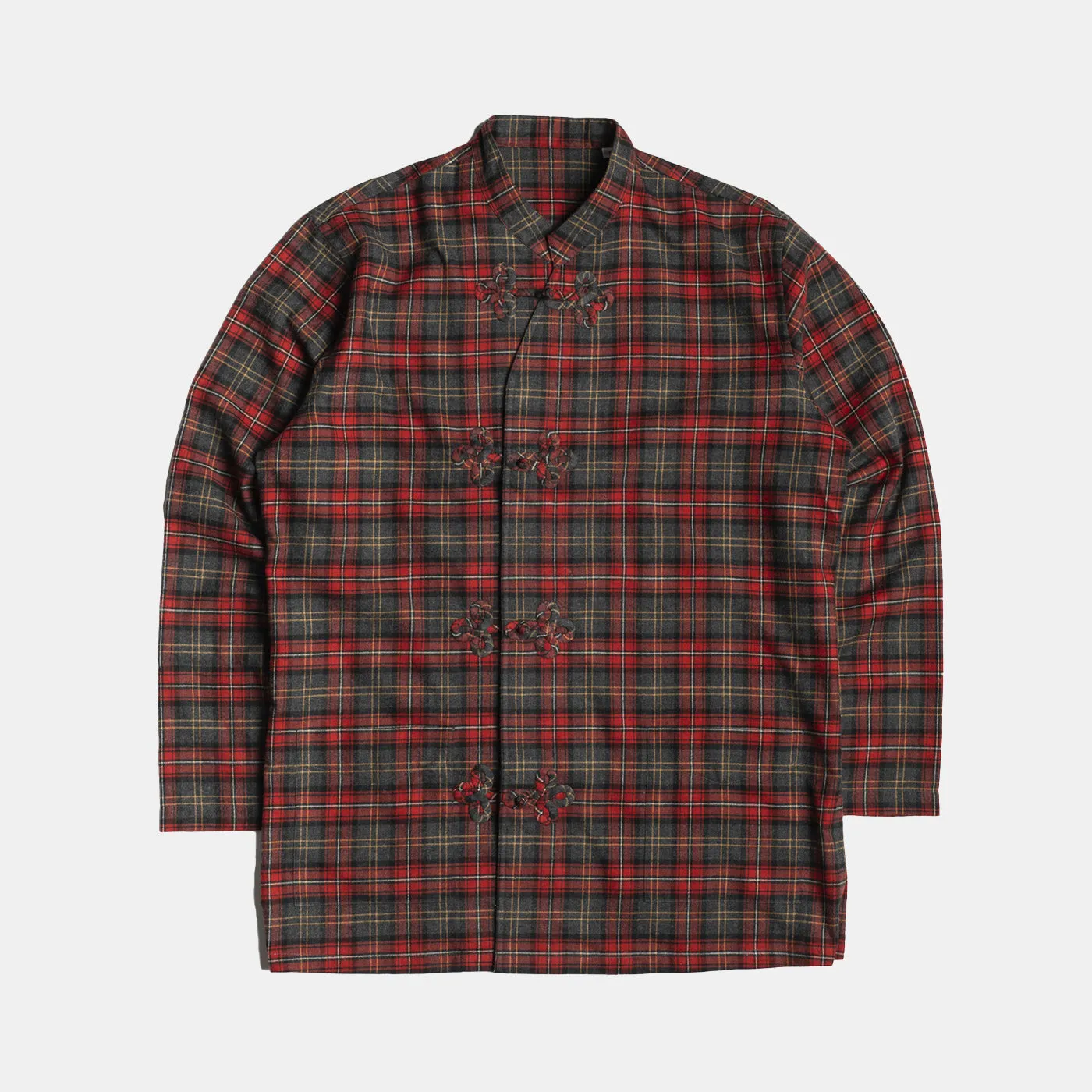 Frogged Button Shirt Plaid Red/Grey sold by Bryceland's