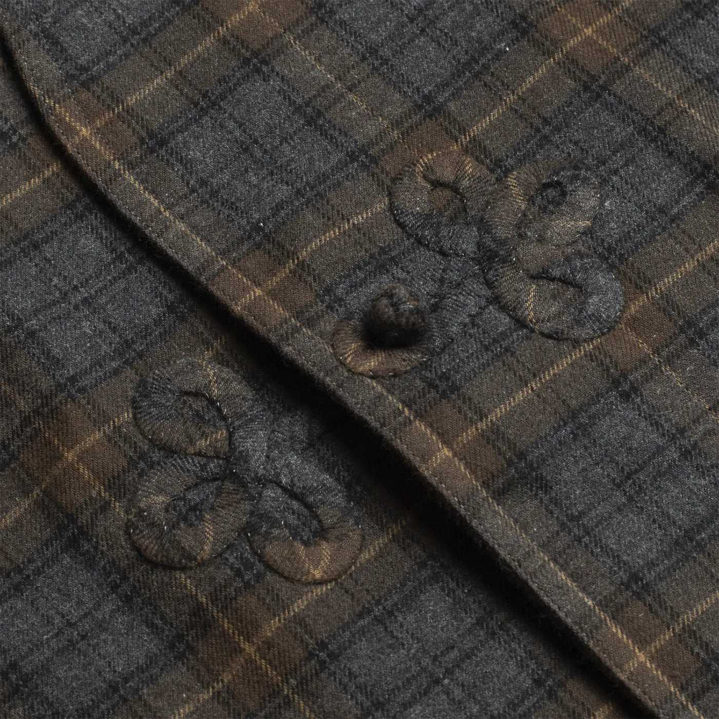 Frogged Button Shirt Plaid Brown/Grey sold by Bryceland's product image thumbnail 3