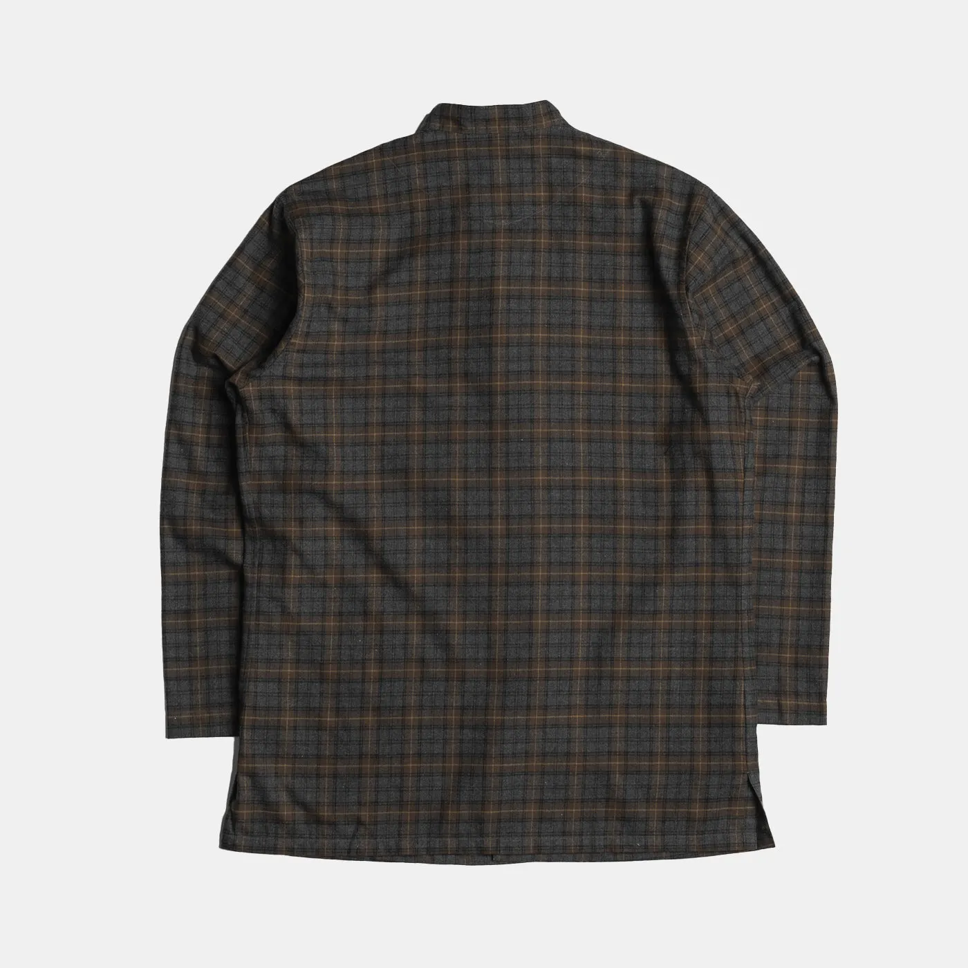 Frogged Button Shirt Plaid Brown/Grey sold by Bryceland's product image thumbnail 2