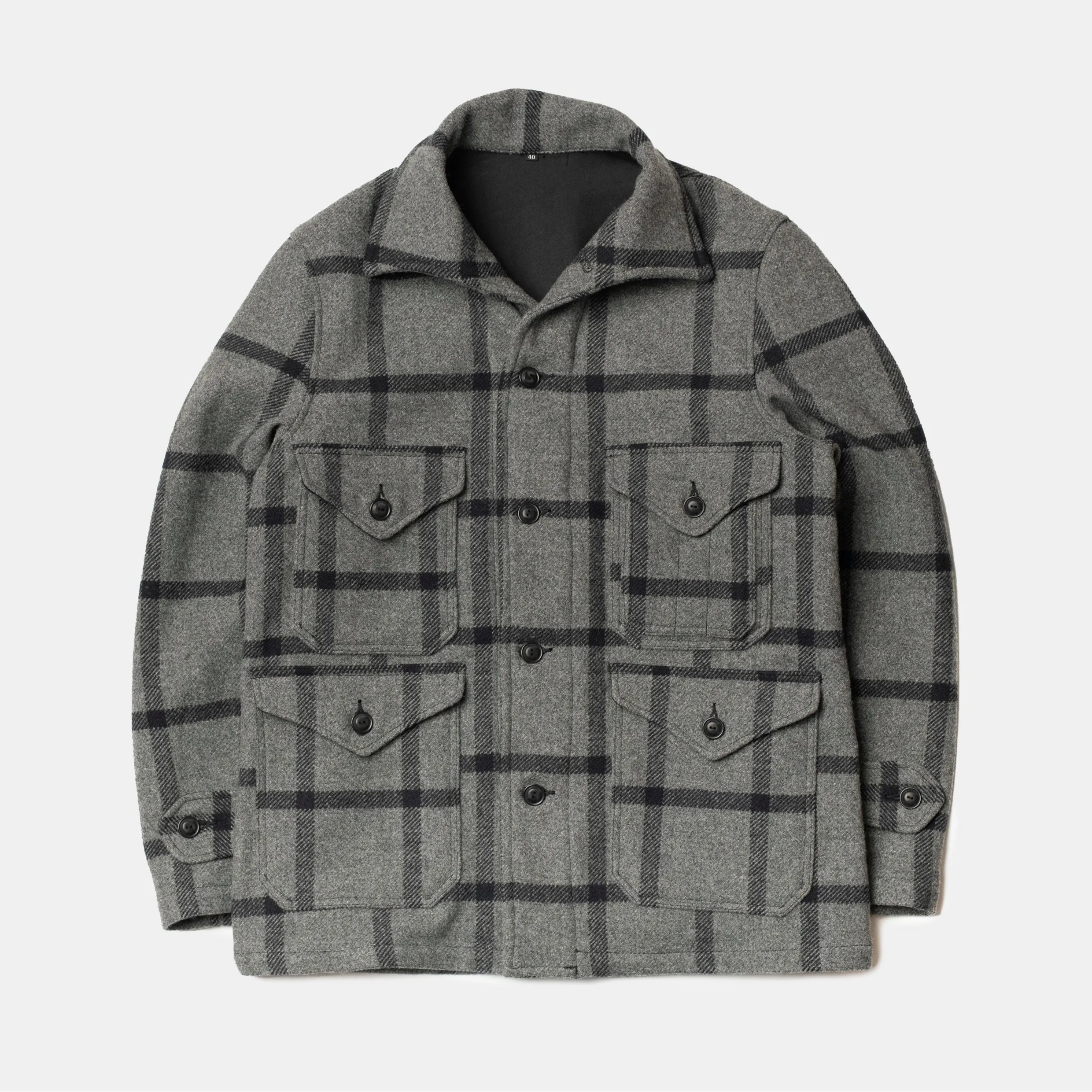 Hunting Jacket Black/Grey Check Wool sold by Bryceland's