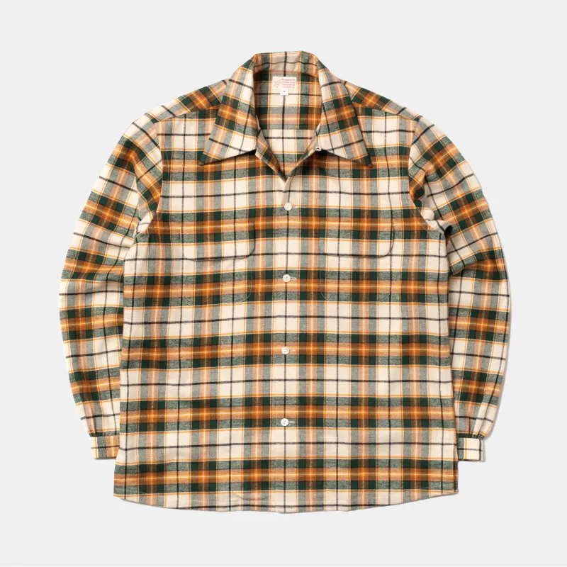 Cotton Sports Shirt Green/Orange Check sold by Bryceland's