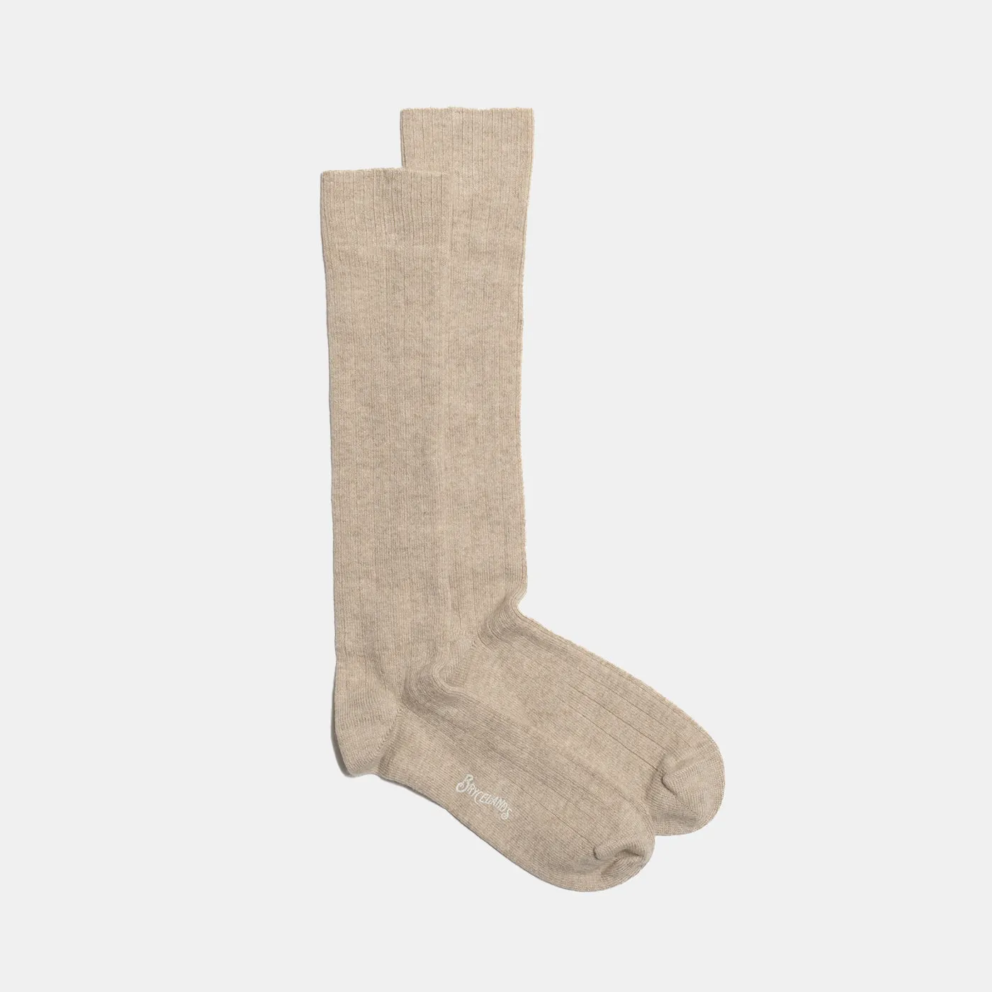 Wide-Rib Cashmere-blend Socks Beige sold by Bryceland's