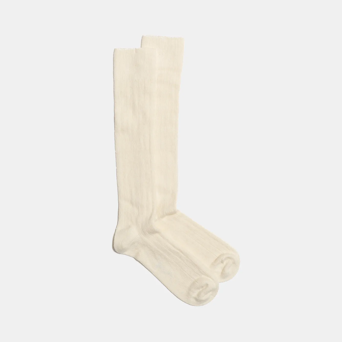 Wide-Rib Cashmere-blend Socks Cream sold by Bryceland's