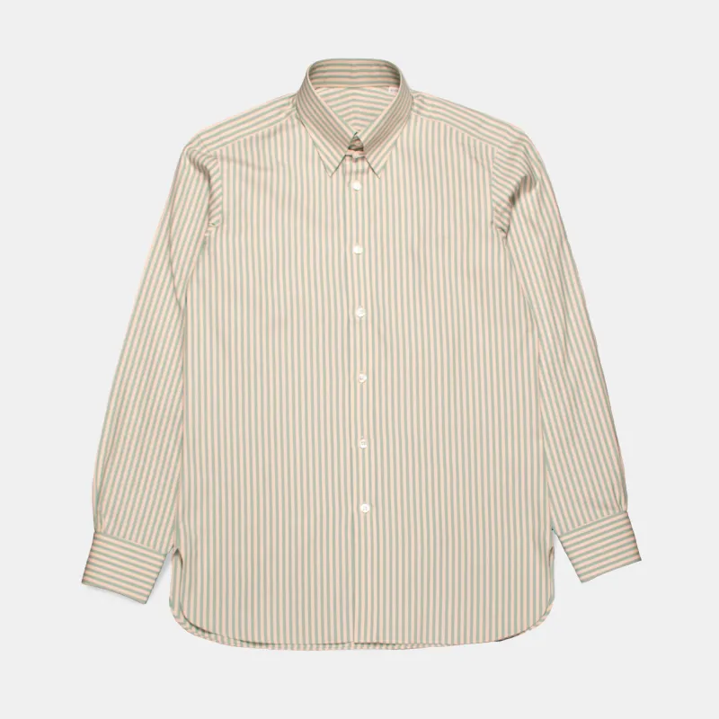 Tab Collar Striped Shirt Mint/Beige sold by Bryceland's