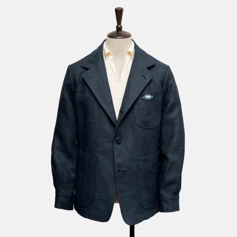 Easy Jacket Blue Linen sold by Bryceland's