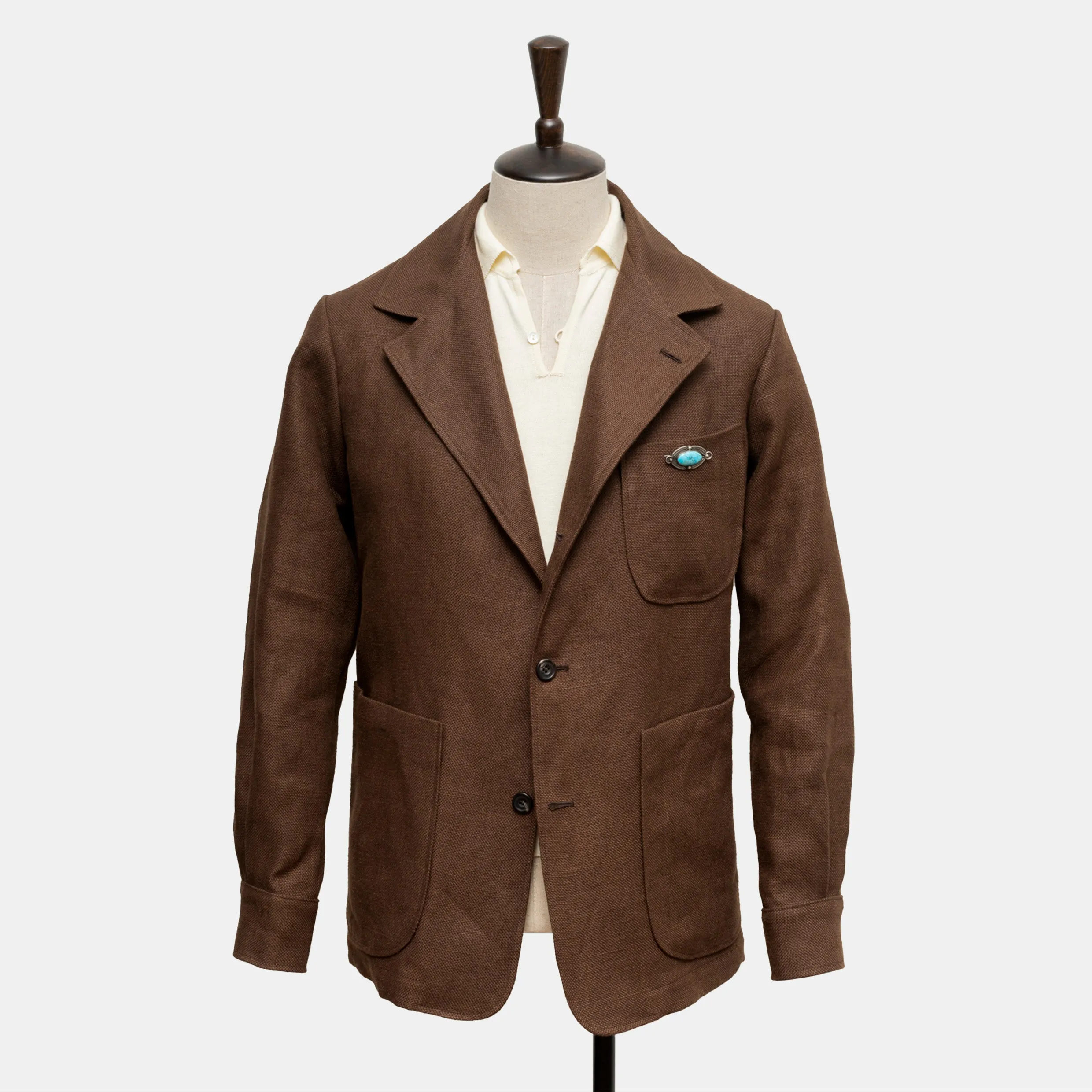 Easy Jacket Brown Linen sold by Bryceland's