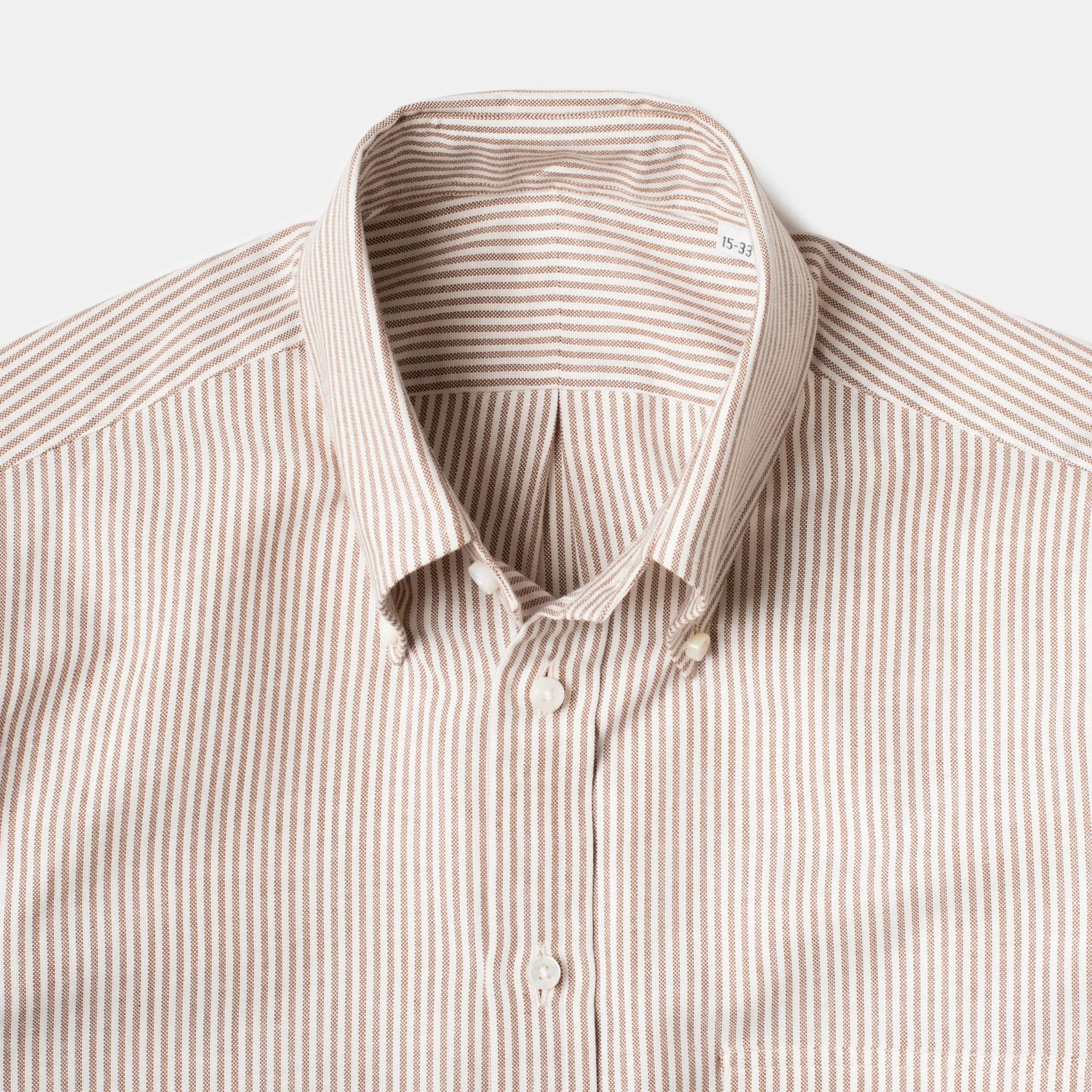 Perfect OCBD Striped Shirt Brown sold by Bryceland's product image thumbnail 2