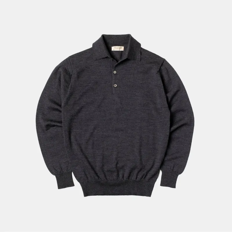 Merino Long-Sleeve Polo Gradino sold by Bryceland's