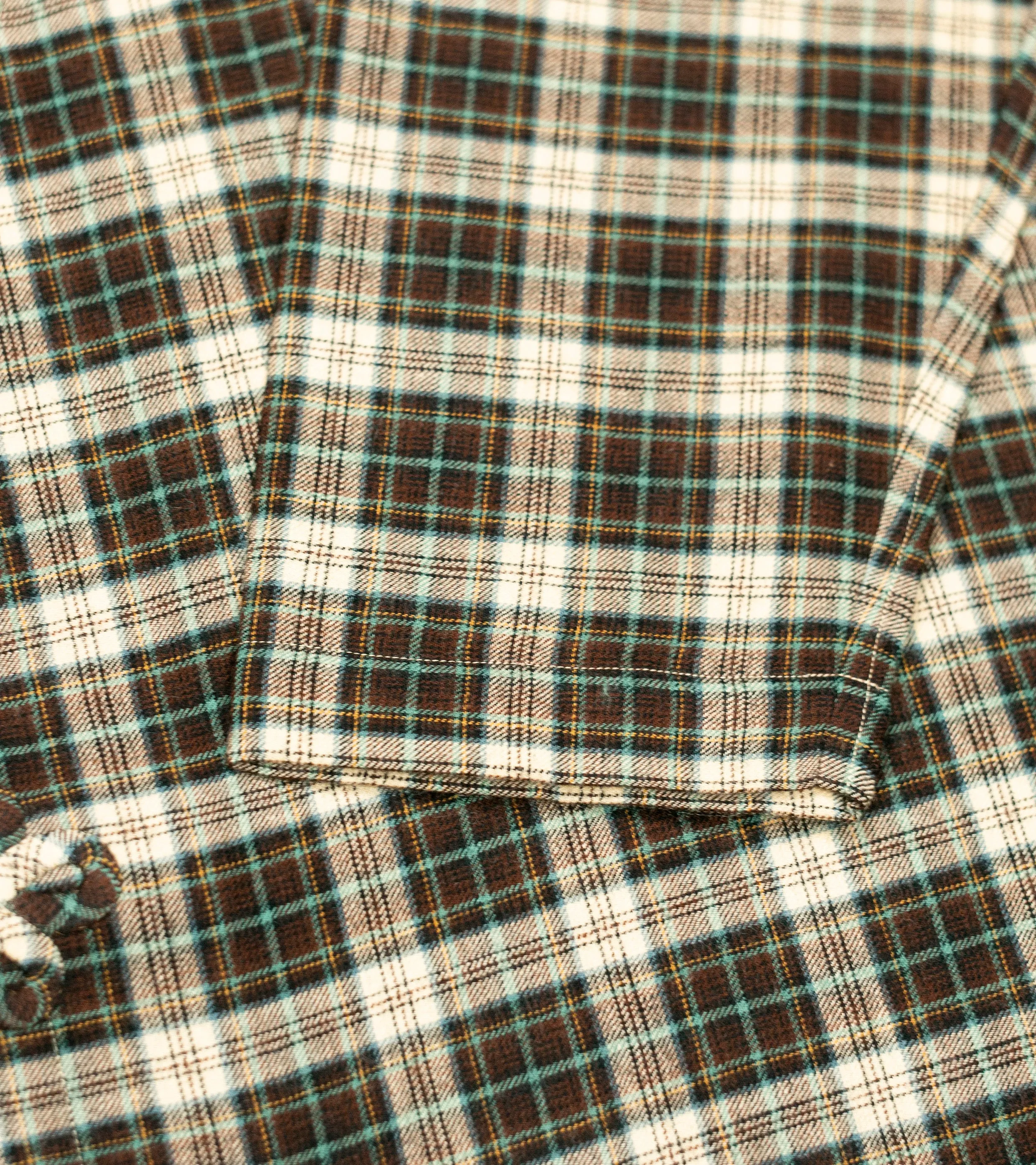 Made-to-Order Frogged Button Plaid Shirt Viyella Brown/Mint sold by Bryceland's product image thumbnail 4