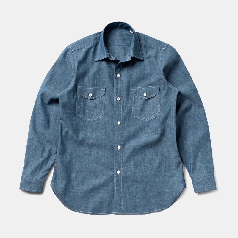 Made-to-Order Teardrop Chambray Shirt sold by Bryceland's