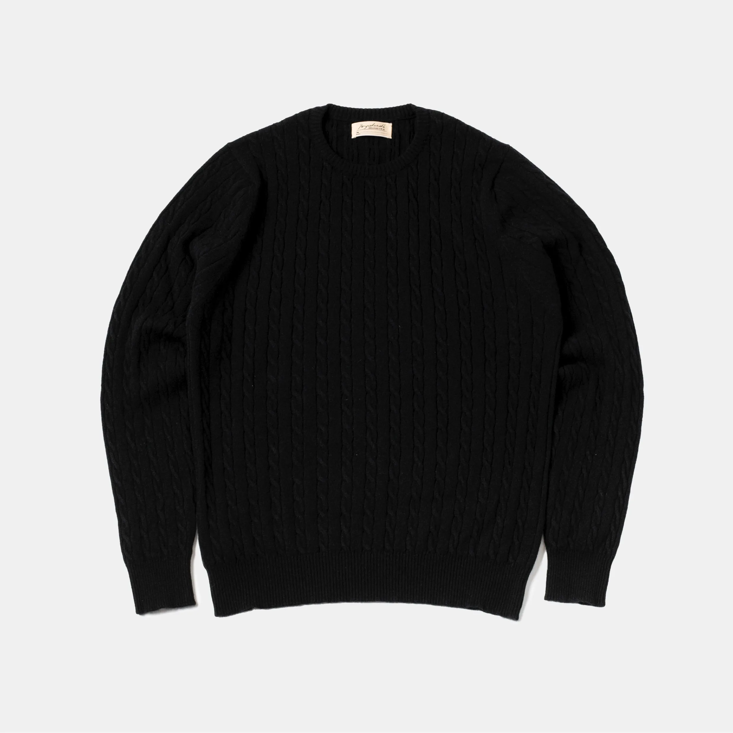 Cable-Knit Crewneck Pullover Black sold by Bryceland's