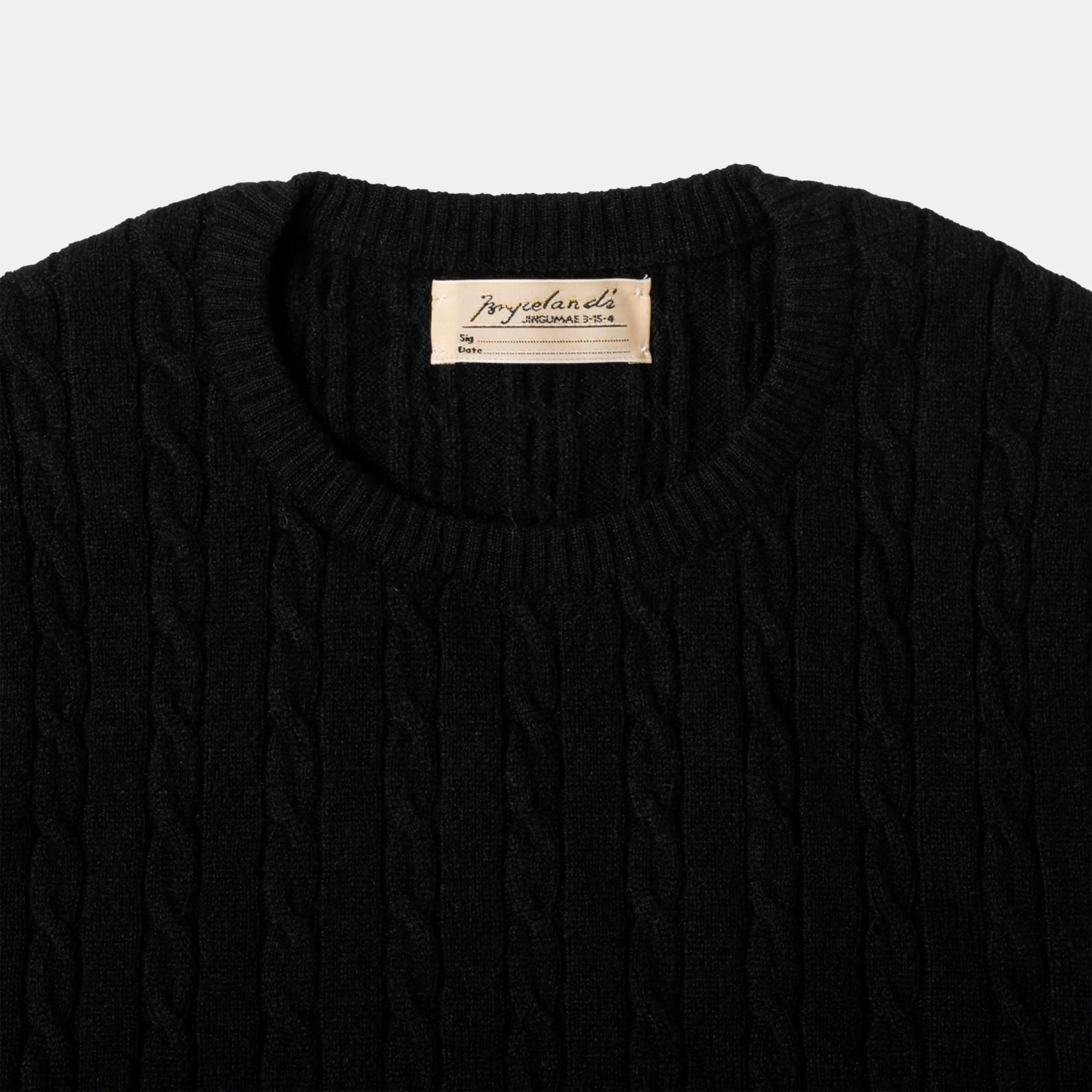 Cable-Knit Crewneck Pullover Black sold by Bryceland's product image thumbnail 2
