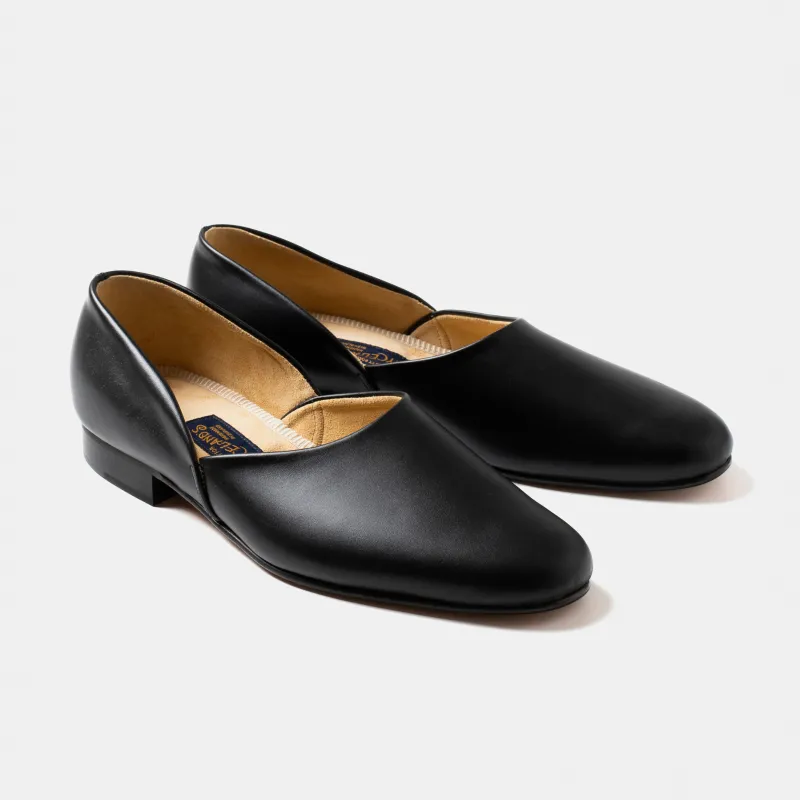 Bryceland's x Bowhill & Elliott Grecian Slippers Black sold by Bryceland's