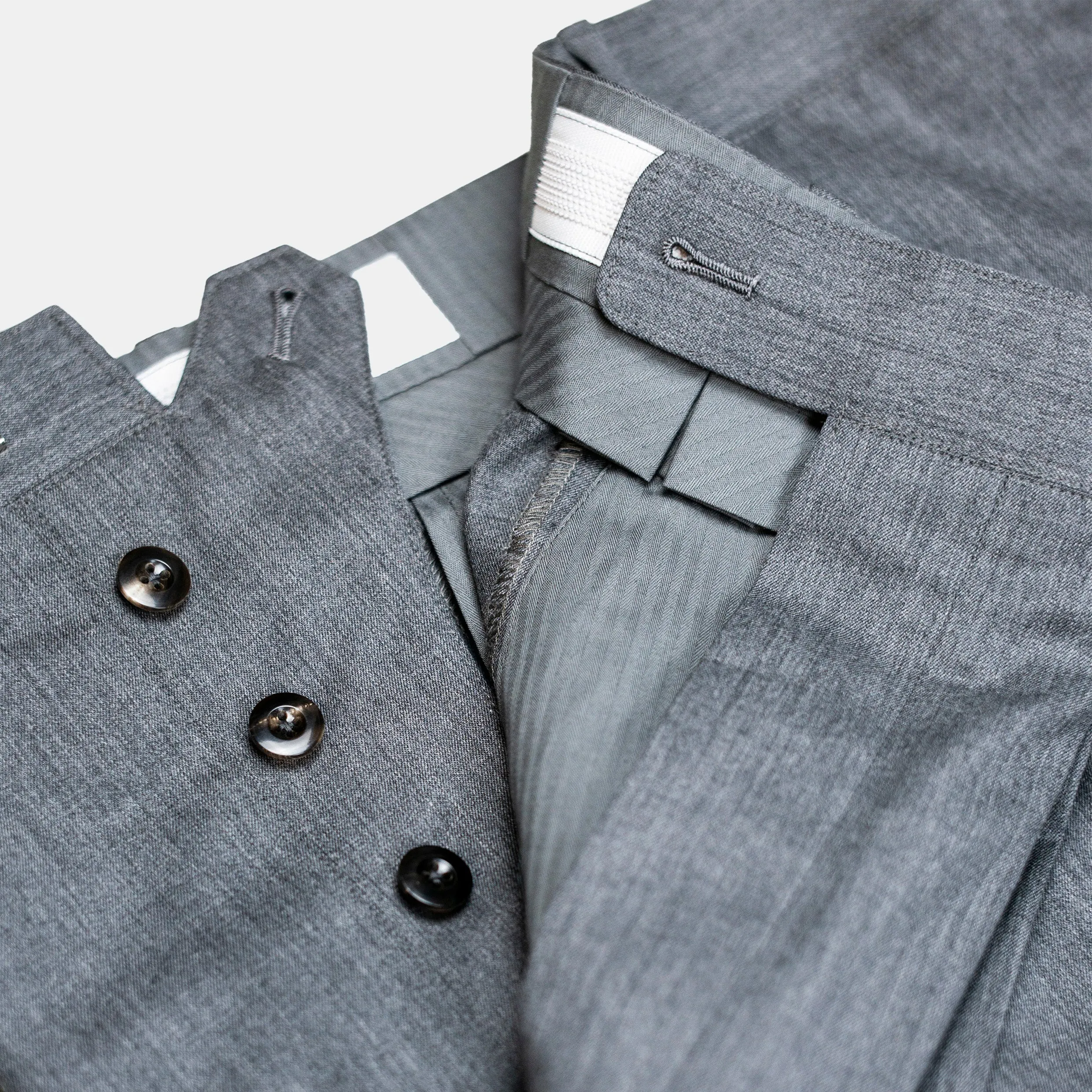 Wool Gabardine Winston Trousers Made-to-Order Charcoal sold by Bryceland's product image thumbnail 2