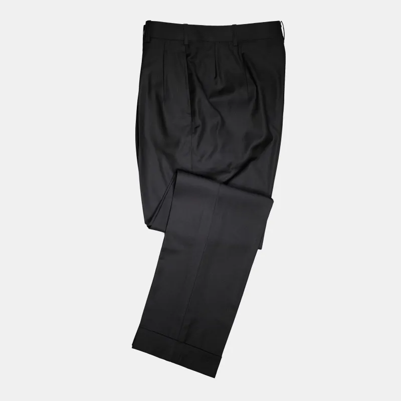 Wool Gabardine Winston Trousers Made-to-Order Black sold by Bryceland's