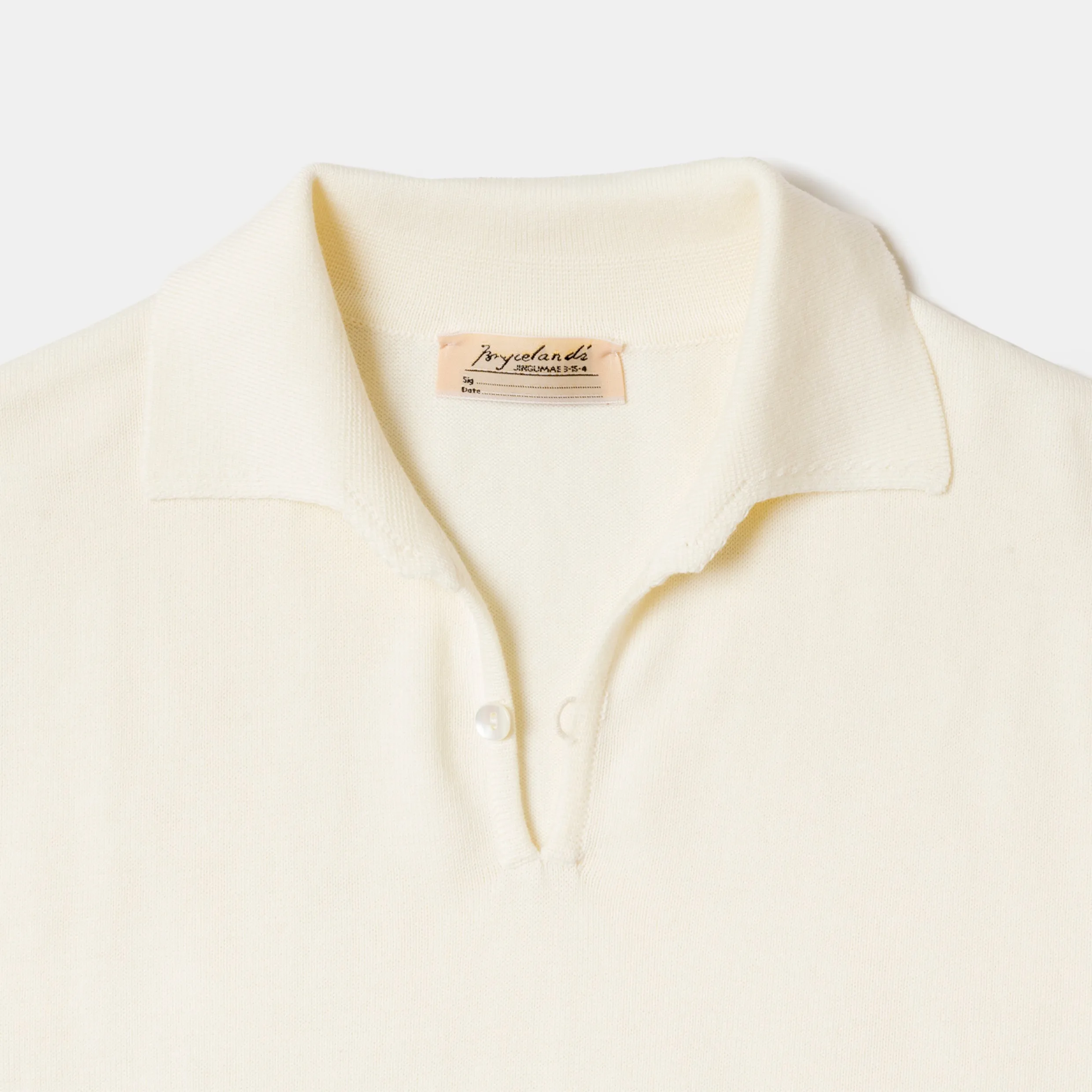 Cotton Short Sleeve ‘Skipper’ Polo Cream sold by Bryceland's product image thumbnail 2