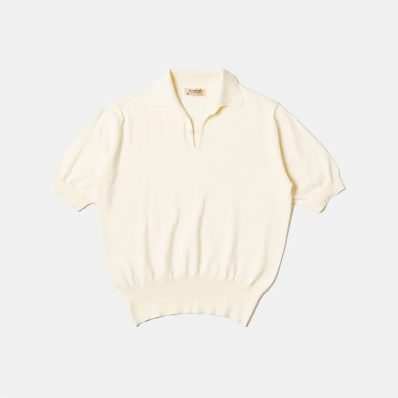 Cotton Short Sleeve ‘Skipper’ Polo Cream sold by Bryceland's