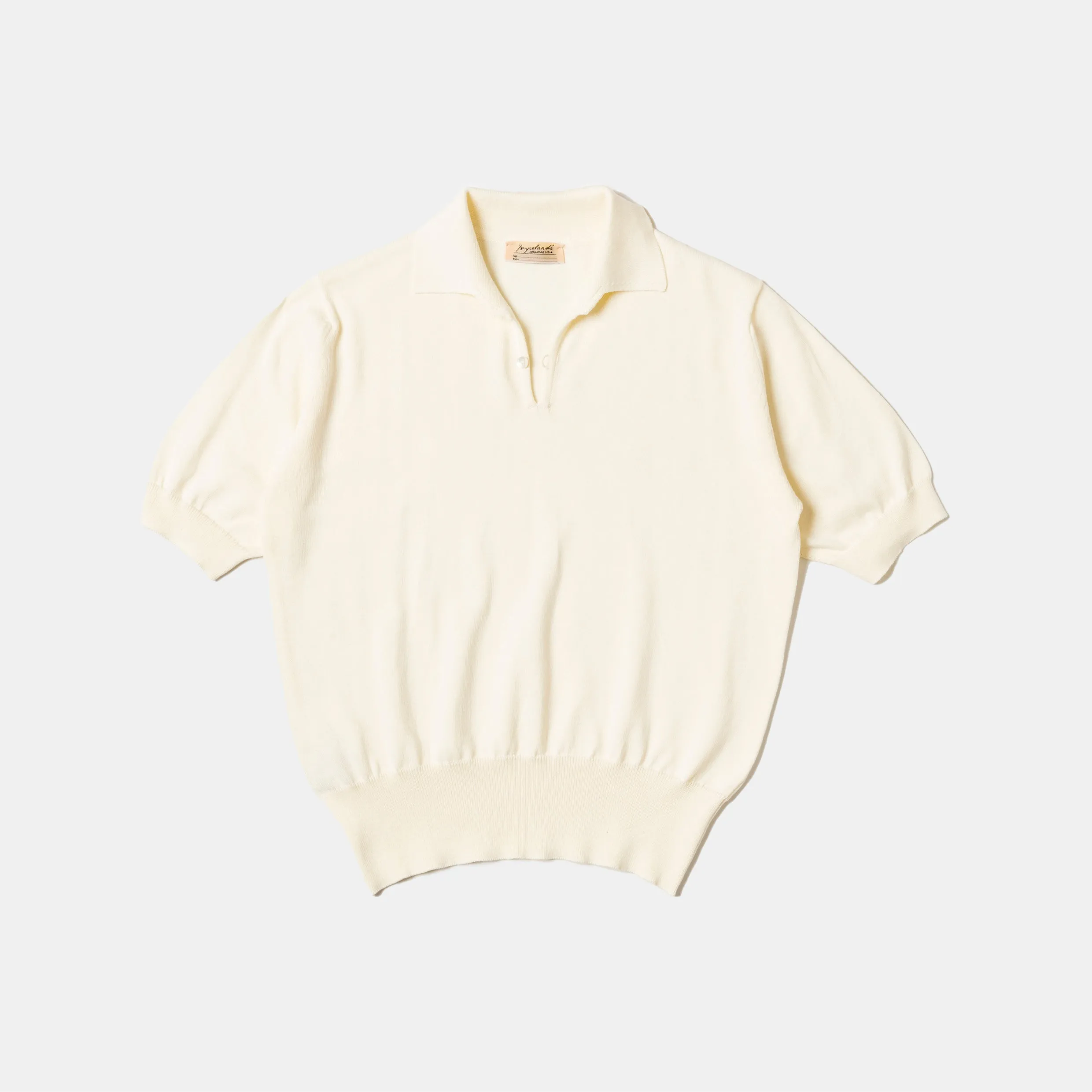 Cotton Short Sleeve ‘Skipper’ Polo Cream sold by Bryceland's