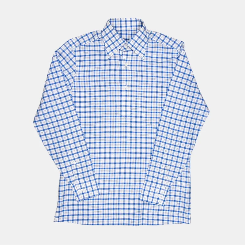 Linen Button Down Paid Shirt Blue & Orange sold by Bryceland's