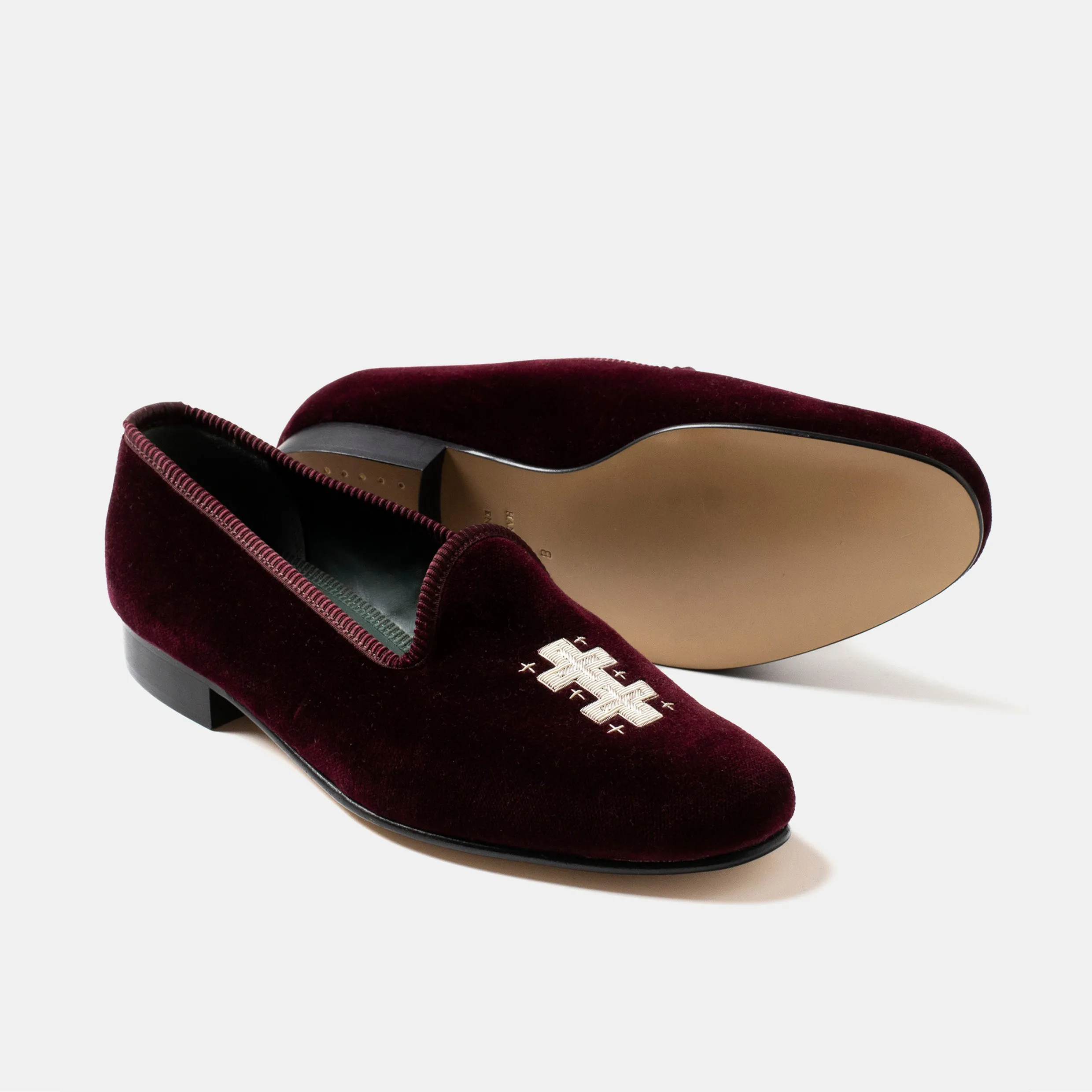 Bryceland's x Bowhill & Elliott Velvet Slippers Wine sold by Bryceland's product image thumbnail 3