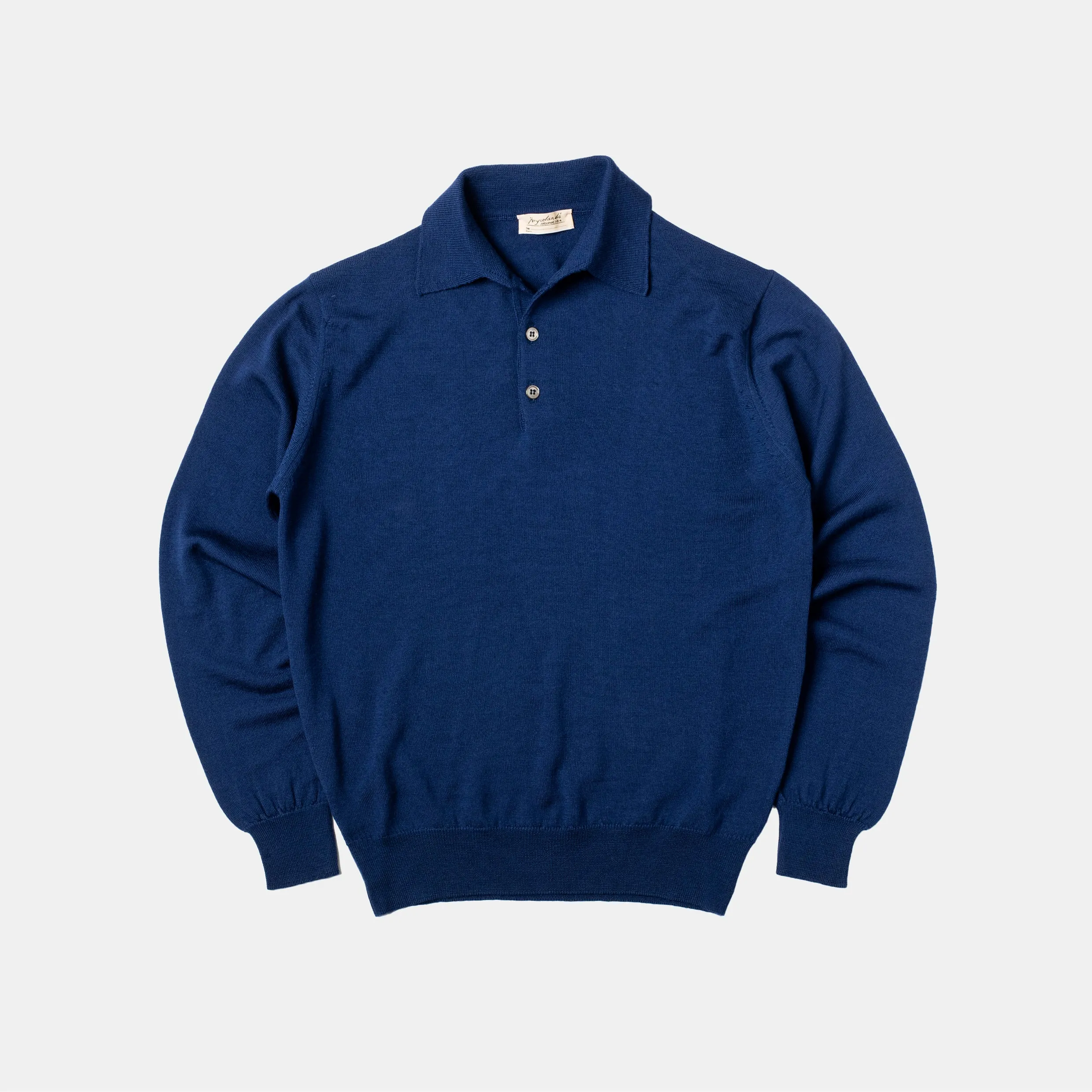 Merino Long-Sleeve Polo Blue sold by Bryceland's