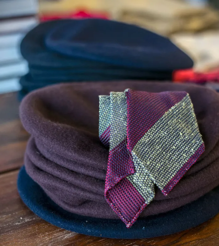 Bryceland's x Sevenfold Silk Grenadine Striped Tie 30246 sold by Bryceland's